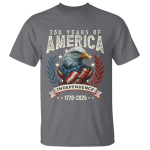 250 Years Of America T Shirt 250th American Anniversary Independence Bald Eagle TS11 Charcoal Print Your Wear