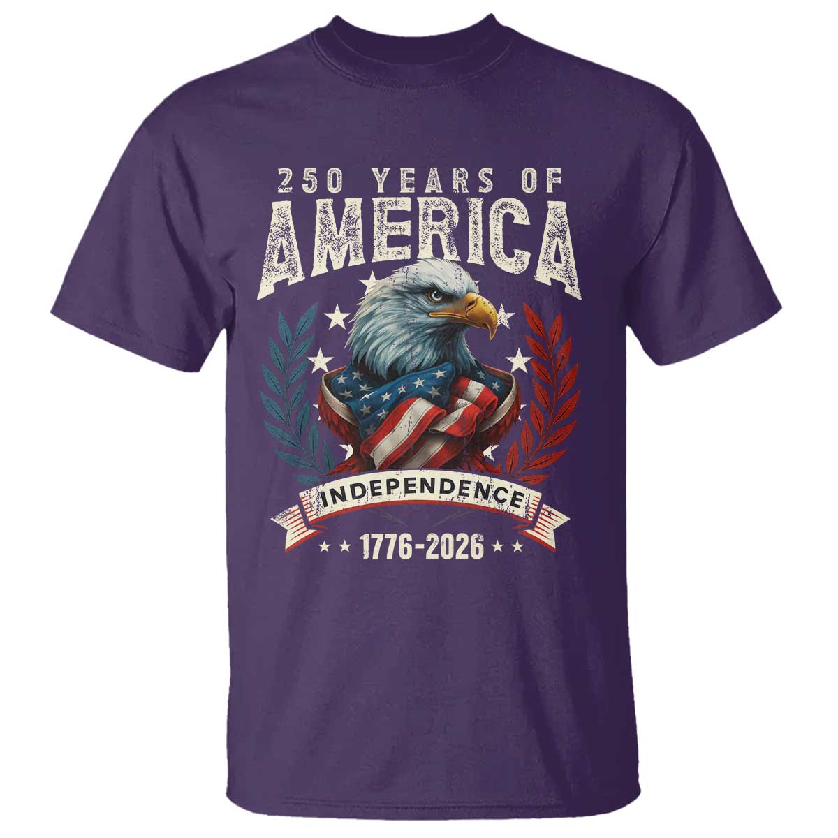 250 Years Of America T Shirt 250th American Anniversary Independence Bald Eagle TS11 Purple Print Your Wear