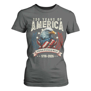250 Years Of America T Shirt For Women 250th American Anniversary Independence Bald Eagle TS11 Dark Heather Print Your Wear
