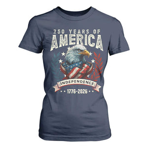 250 Years Of America T Shirt For Women 250th American Anniversary Independence Bald Eagle TS11 Navy Print Your Wear