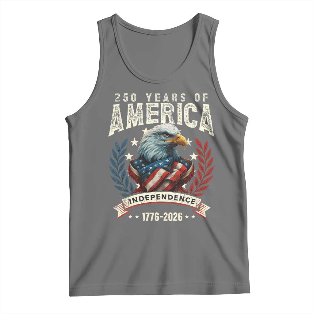 250 Years Of America Tank Top 250th American Anniversary Independence Bald Eagle TS11 Black Heather Print Your Wear