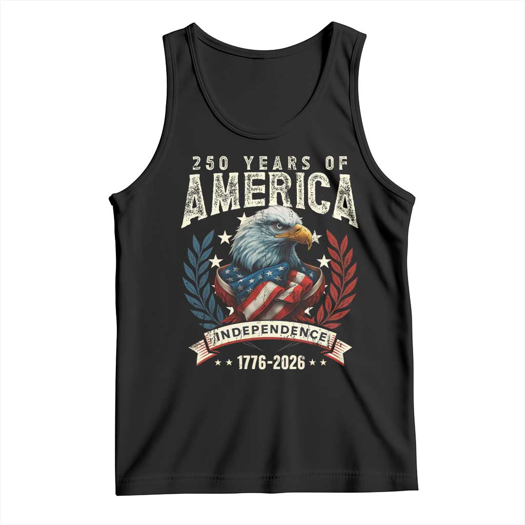 250 Years Of America Tank Top 250th American Anniversary Independence Bald Eagle TS11 Black Print Your Wear