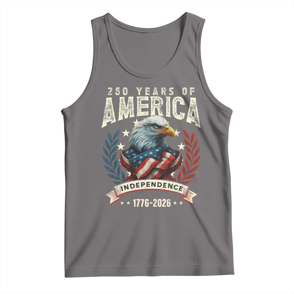 250 Years Of America Tank Top 250th American Anniversary Independence Bald Eagle TS11 Deep Heather Print Your Wear