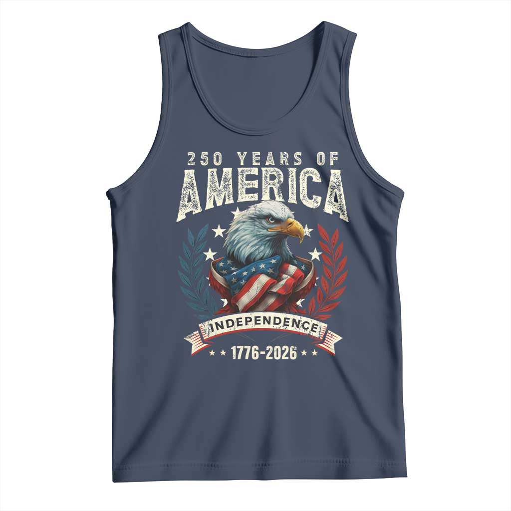 250 Years Of America Tank Top 250th American Anniversary Independence Bald Eagle TS11 Navy Print Your Wear