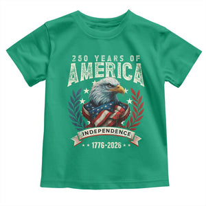 250 Years Of America Toddler T Shirt 250th American Anniversary Independence Bald Eagle TS11 Irish Green Print Your Wear