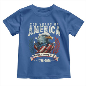 250 Years Of America Toddler T Shirt 250th American Anniversary Independence Bald Eagle TS11 Royal Blue Print Your Wear
