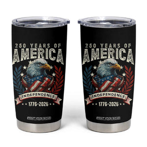 250 Years Of America Tumbler Cup 250th American Anniversary Independence Bald Eagle TS11 Black Print Your Wear
