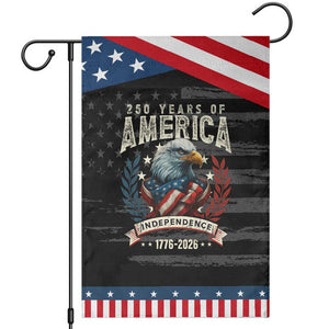 250 Years Of America Garden Flag 250th American Anniversary Independence Bald Eagle TS11 Distressed Black Blue Print Your Wear