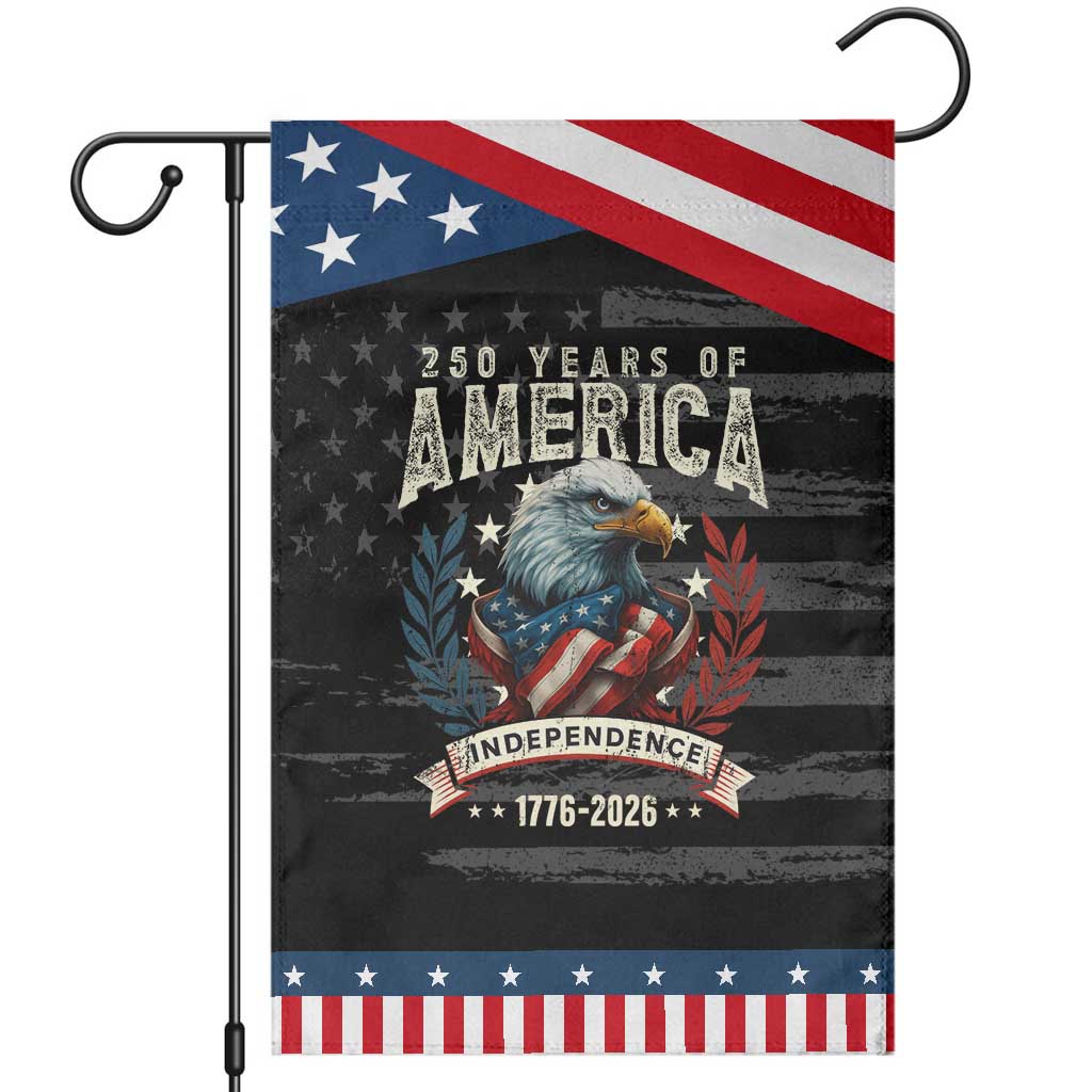 250 Years Of America Garden Flag 250th American Anniversary Independence Bald Eagle TS11 Distressed Black Blue Print Your Wear