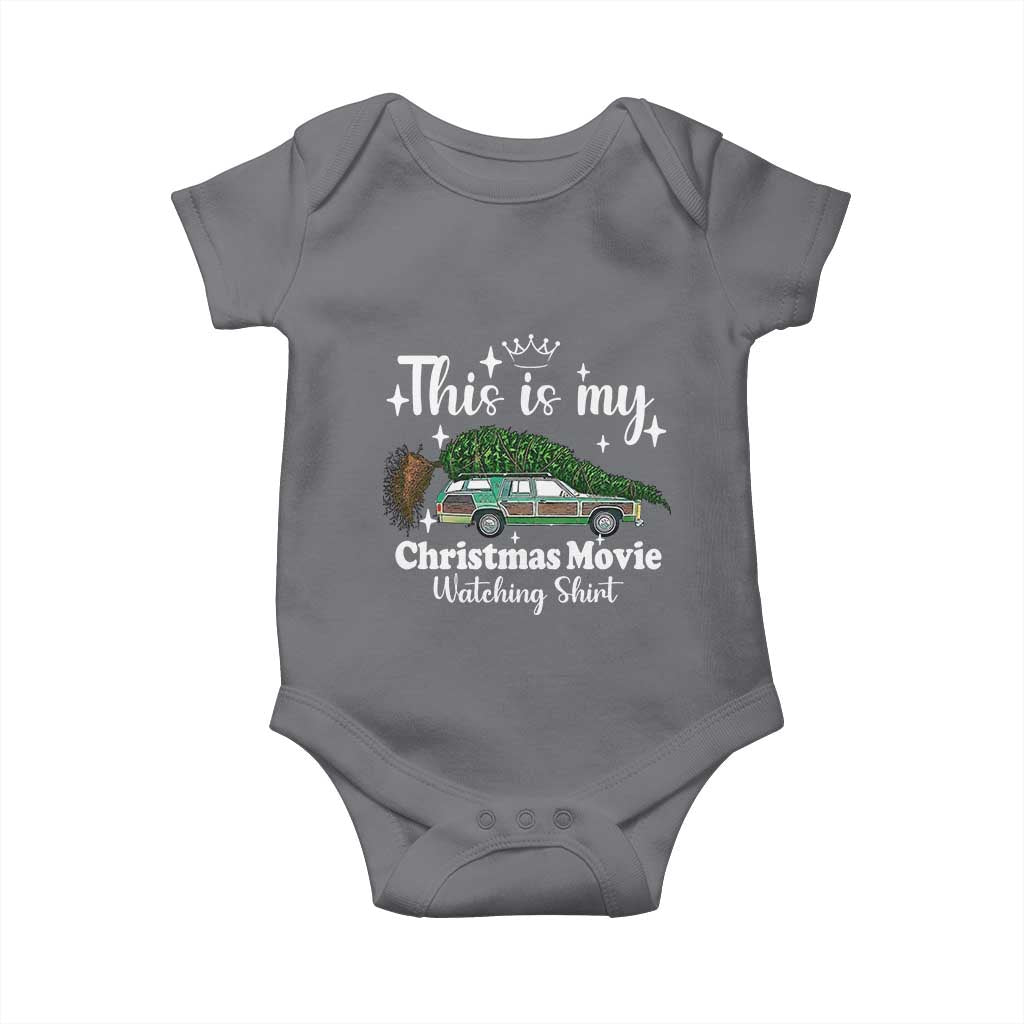This Is My Christmas Movie Watching Baby Onesie Vintage Xmas Tree Car TS11 Charcoal Print Your Wear