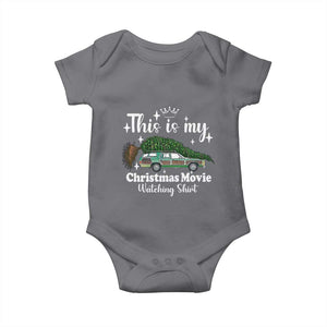 This Is My Christmas Movie Watching Baby Onesie Vintage Xmas Tree Car TS11 Charcoal Print Your Wear