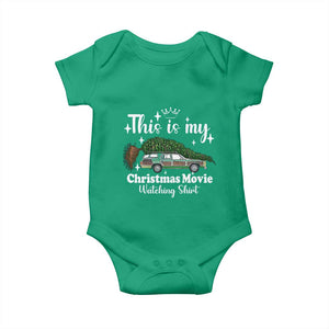 This Is My Christmas Movie Watching Baby Onesie Vintage Xmas Tree Car TS11 Irish Green Print Your Wear