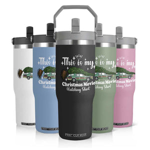 This Is My Christmas Movie Watching Flip Straw Tumbler Vintage Xmas Tree Car TS11 Print Your Wear