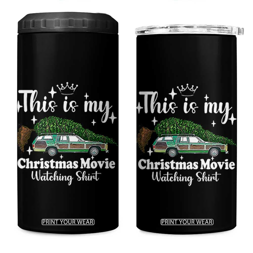 This Is My Christmas Movie Watching 4 in 1 Can Cooler Tumbler Vintage Xmas Tree Car TS11 One Size: 16 oz Black Print Your Wear