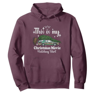 This Is My Christmas Movie Watching Hoodie Vintage Xmas Tree Car TS11 Maroon Print Your Wear