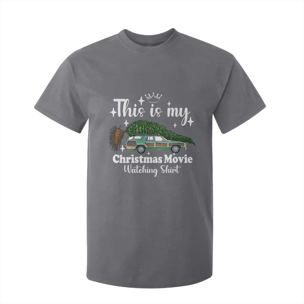This Is My Christmas Movie Watching T Shirt For Kid Vintage Xmas Tree Car TS11 Charcoal Print Your Wear