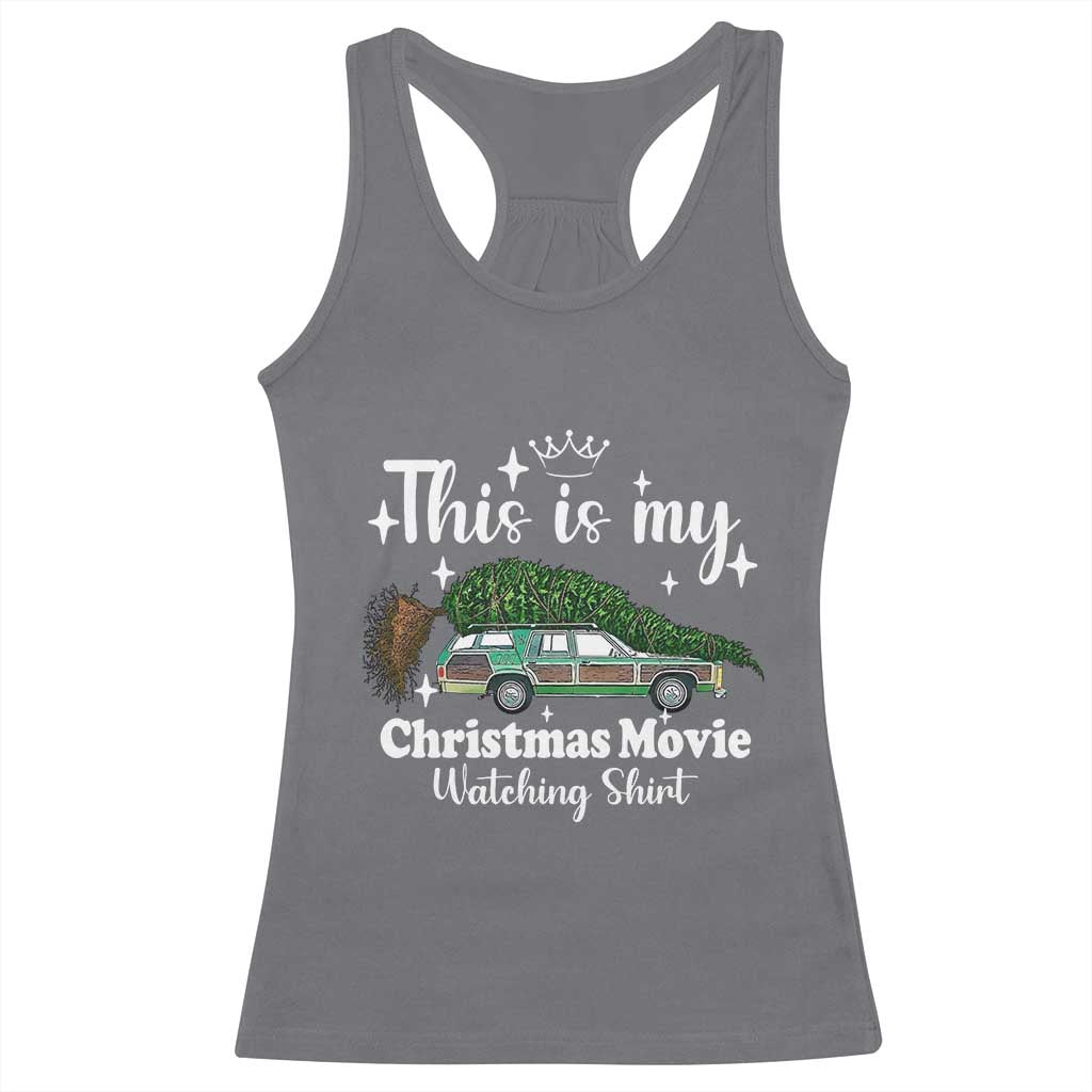 This Is My Christmas Movie Watching Racerback Tank Top Vintage Xmas Tree Car TS11 Charcoal Print Your Wear