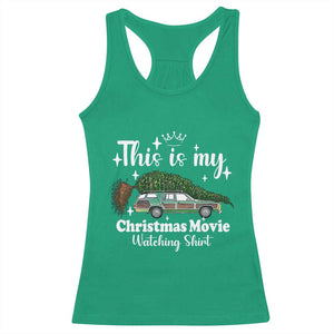 This Is My Christmas Movie Watching Racerback Tank Top Vintage Xmas Tree Car TS11 Irish Green Print Your Wear