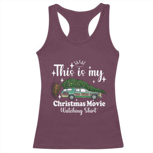 This Is My Christmas Movie Watching Racerback Tank Top Vintage Xmas Tree Car TS11 Maroon Print Your Wear