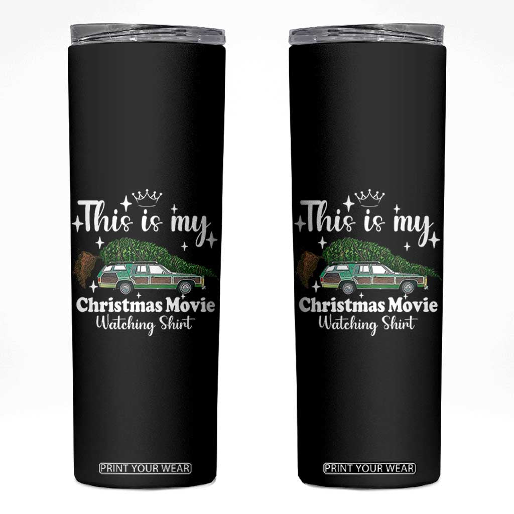 This Is My Christmas Movie Watching Skinny Tumbler Vintage Xmas Tree Car TS11 Black Print Your Wear