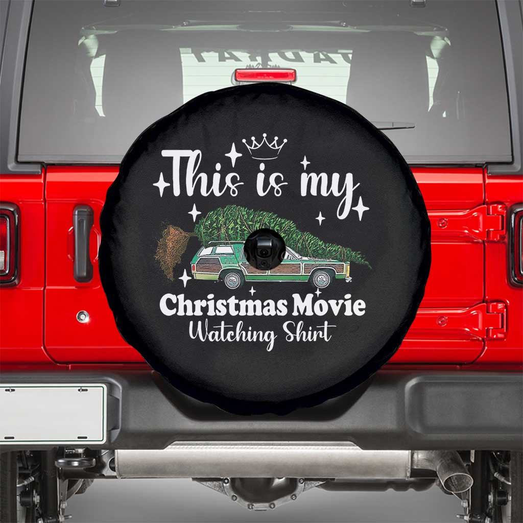 This Is My Christmas Movie Watching Spare Tire Cover Vintage Xmas Tree Car TS11 Black Print Your Wear