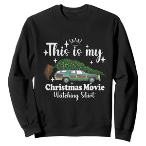 This Is My Christmas Movie Watching Sweatshirt Vintage Xmas Tree Car TS11 Black Print Your Wear