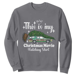 This Is My Christmas Movie Watching Sweatshirt Vintage Xmas Tree Car TS11 Charcoal Print Your Wear