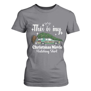 This Is My Christmas Movie Watching T Shirt For Women Vintage Xmas Tree Car TS11 Charcoal Print Your Wear