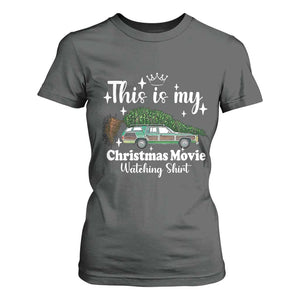 This Is My Christmas Movie Watching T Shirt For Women Vintage Xmas Tree Car TS11 Dark Heather Print Your Wear