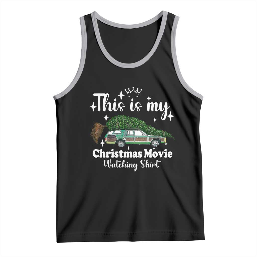 This Is My Christmas Movie Watching Tank Top Vintage Xmas Tree Car TS11 Black Athletic Heather Print Your Wear