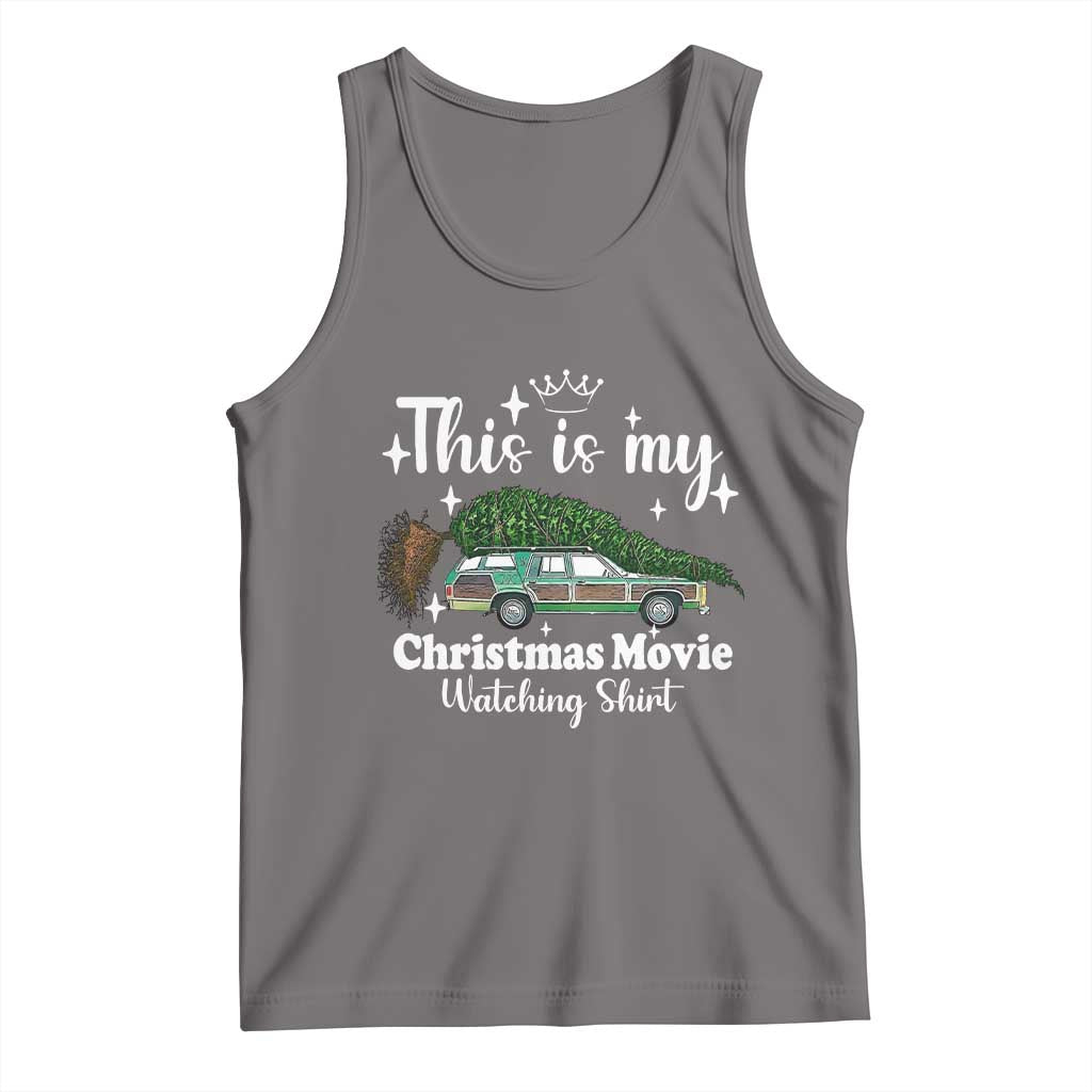 This Is My Christmas Movie Watching Tank Top Vintage Xmas Tree Car TS11 Deep Heather Print Your Wear