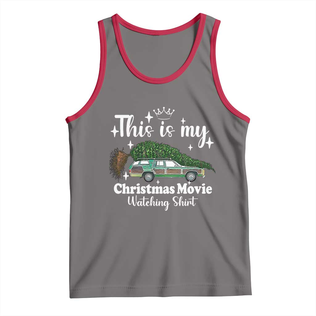 This Is My Christmas Movie Watching Tank Top Vintage Xmas Tree Car TS11 Deep Heather Red Print Your Wear