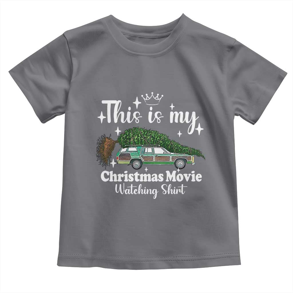 This Is My Christmas Movie Watching Toddler T Shirt Vintage Xmas Tree Car TS11 Charcoal Print Your Wear