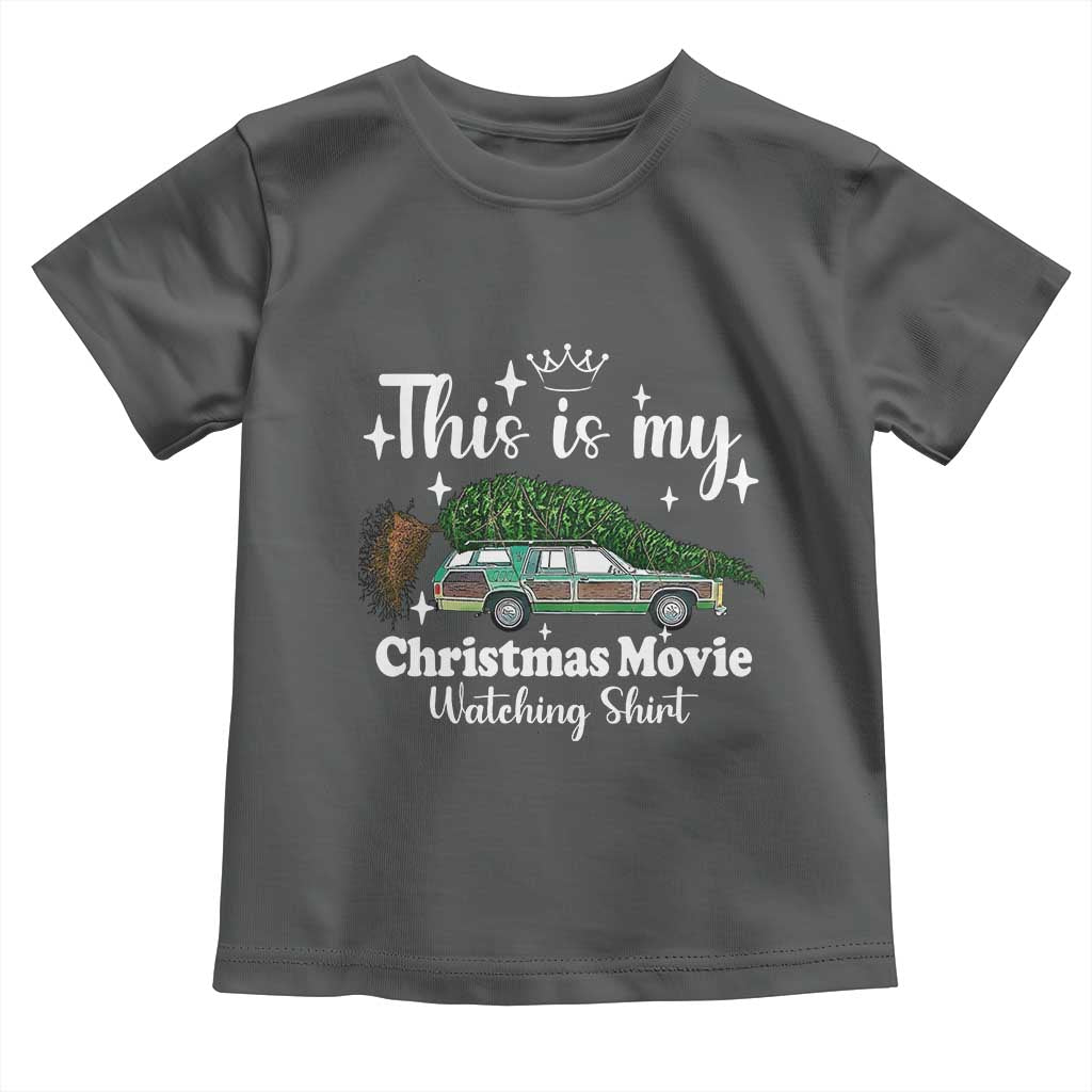 This Is My Christmas Movie Watching Toddler T Shirt Vintage Xmas Tree Car TS11 Dark Heather Print Your Wear