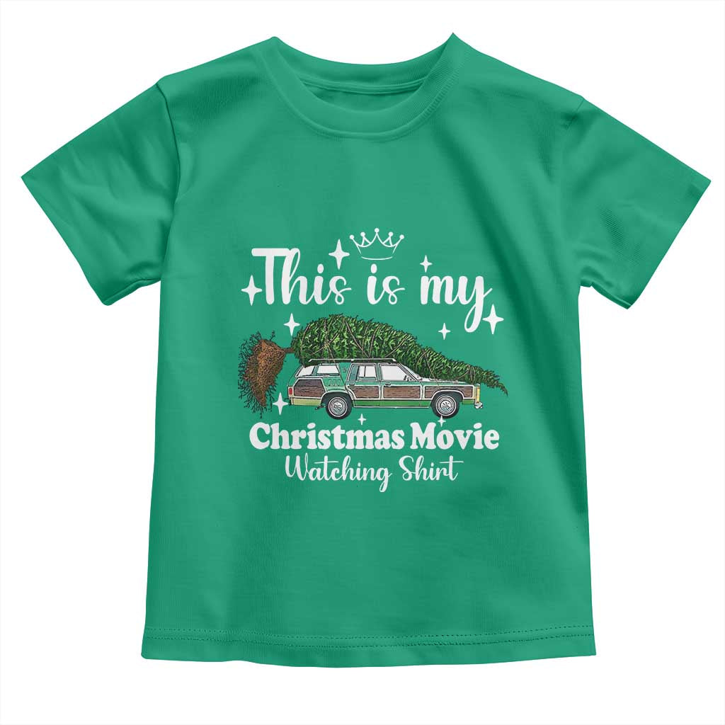 This Is My Christmas Movie Watching Toddler T Shirt Vintage Xmas Tree Car TS11 Irish Green Print Your Wear