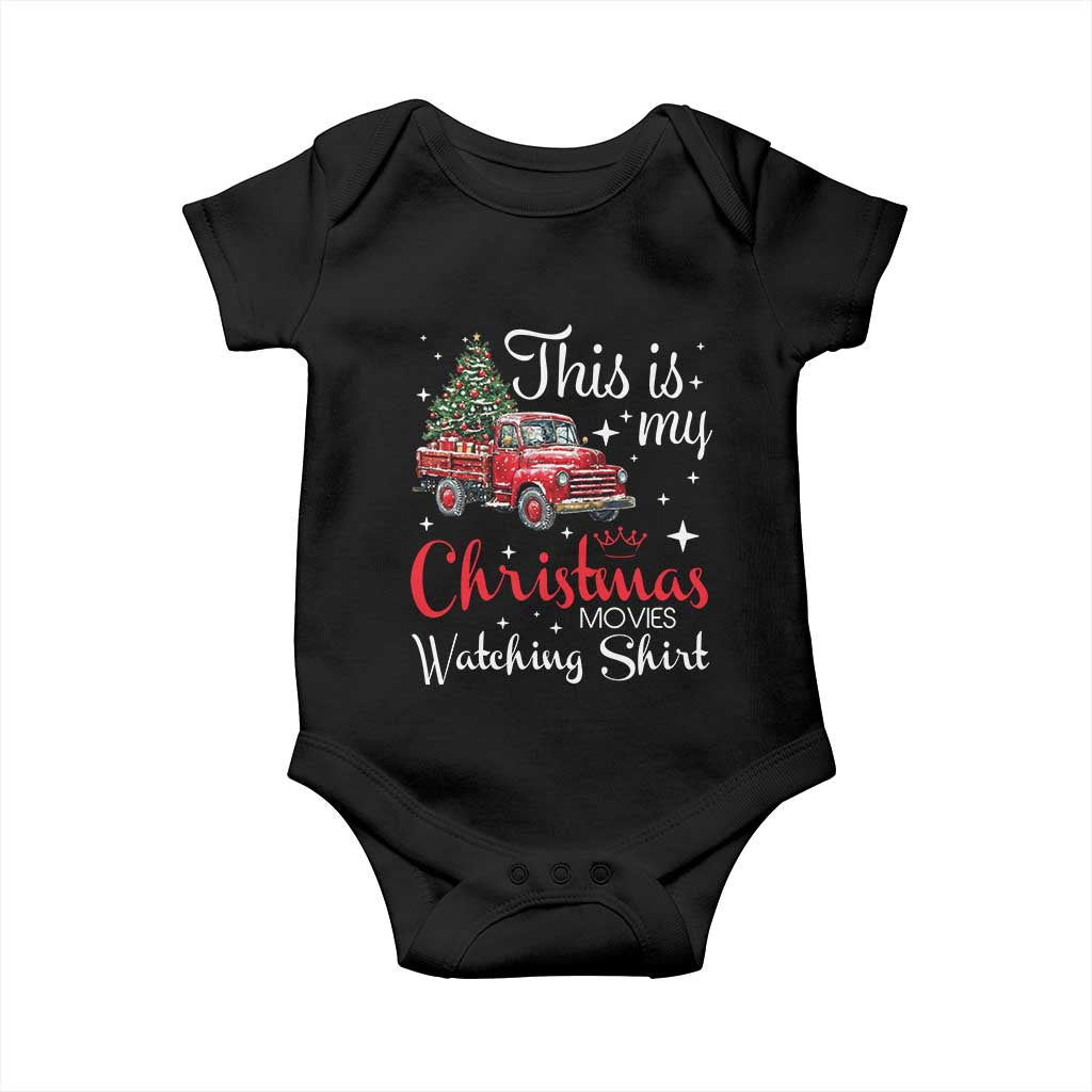 This Is My Christmas Movie Watching Baby Onesie Vintage Red Truck TS11 Black Print Your Wear