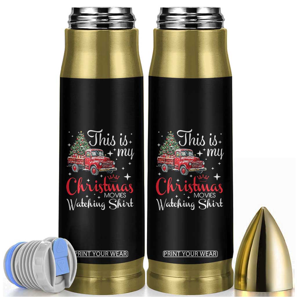 This Is My Christmas Movie Watching Bullet Tumbler Vintage Red Truck TS11 Black Print Your Wear