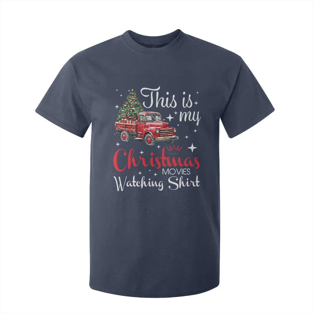 This Is My Christmas Movie Watching T Shirt For Kid Vintage Red Truck TS11 Navy Print Your Wear