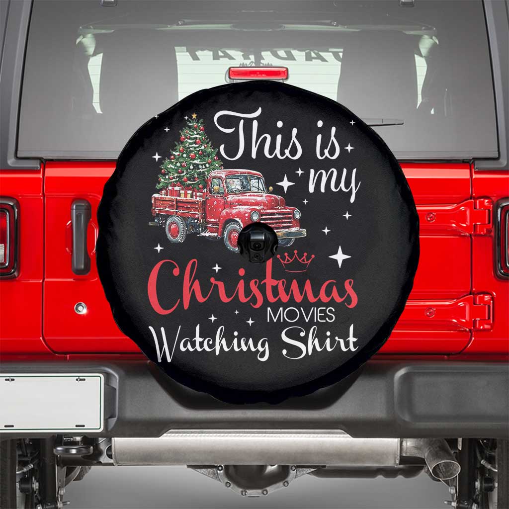This Is My Christmas Movie Watching Spare Tire Cover Vintage Red Truck TS11 Black Print Your Wear