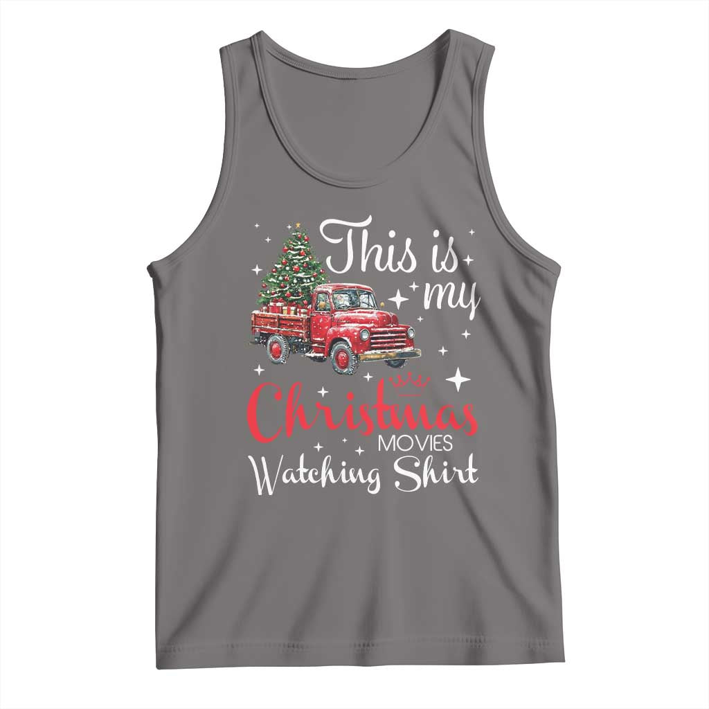 This Is My Christmas Movie Watching Tank Top Vintage Red Truck TS11 Deep Heather Print Your Wear