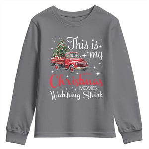 This Is My Christmas Movie Watching Youth Sweatshirt Vintage Red Truck TS11 Charcoal Print Your Wear