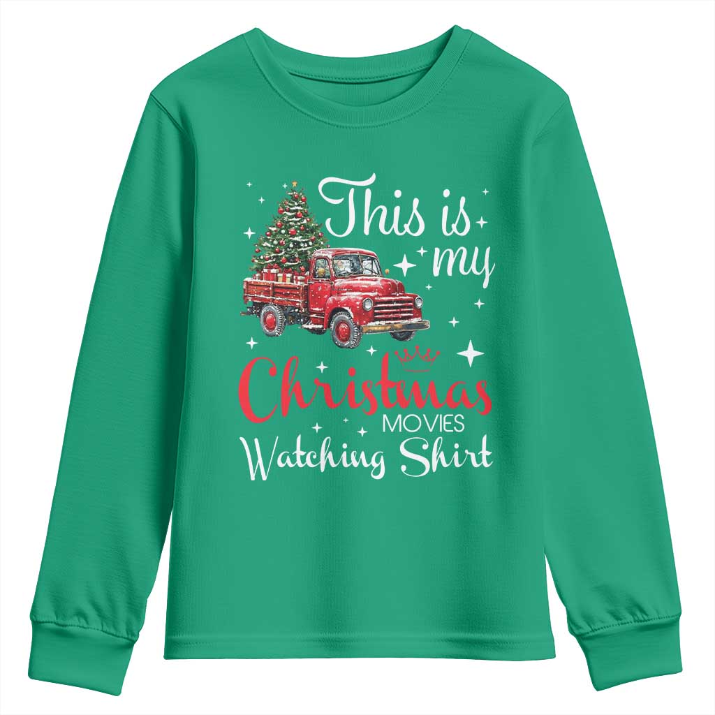 This Is My Christmas Movie Watching Youth Sweatshirt Vintage Red Truck TS11 Irish Green Print Your Wear
