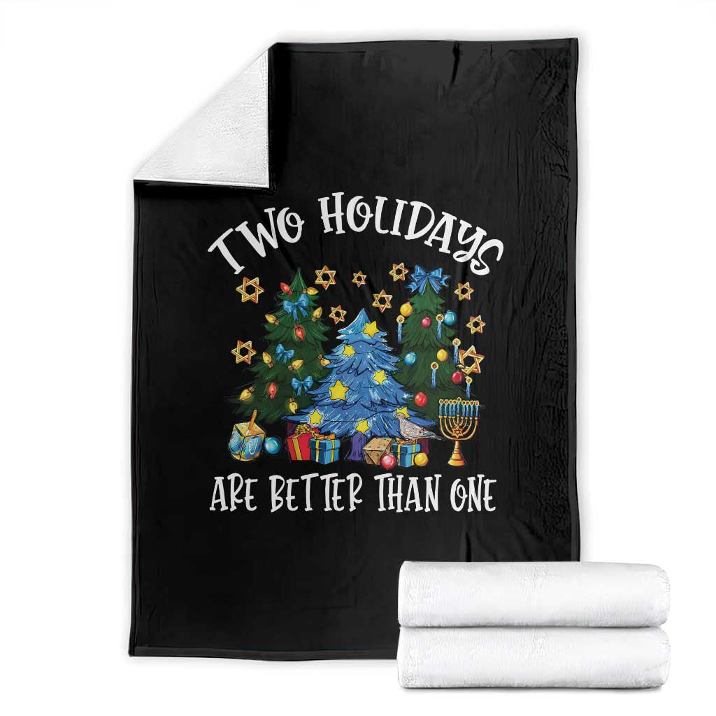 Christmas Hanukkah Throw Blanket Two Holidays Are Better Than One Christmukkah Tree TS11 Black Print Your Wear