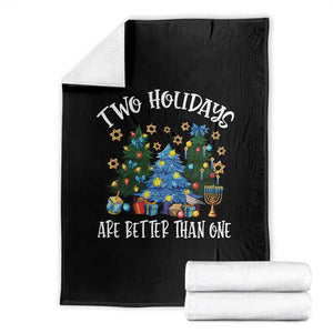 Christmas Hanukkah Throw Blanket Two Holidays Are Better Than One Christmukkah Tree TS11 Black Print Your Wear