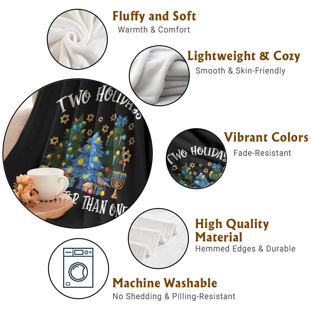 Christmas Hanukkah Throw Blanket Two Holidays Are Better Than One Christmukkah Tree TS11 Print Your Wear