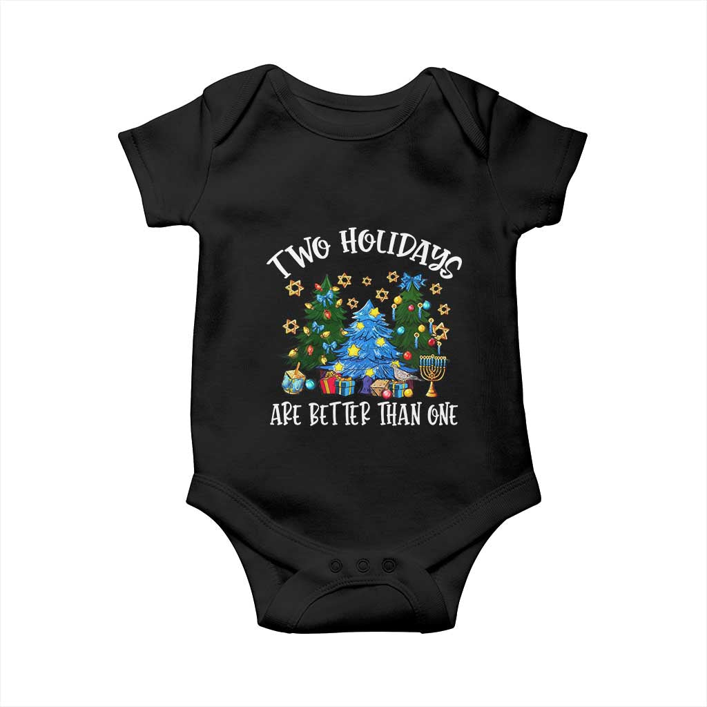 Christmas Hanukkah Baby Onesie Two Holidays Are Better Than One Christmukkah Tree TS11 Black Print Your Wear