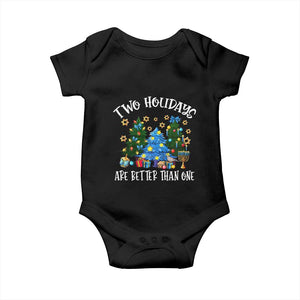 Christmas Hanukkah Baby Onesie Two Holidays Are Better Than One Christmukkah Tree TS11 Black Print Your Wear