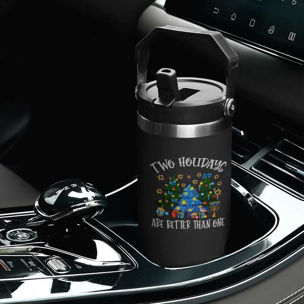 Christmas Hanukkah Flip Straw Tumbler Two Holidays Are Better Than One Christmukkah Tree TS11 Print Your Wear
