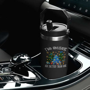 Christmas Hanukkah Flip Straw Tumbler Two Holidays Are Better Than One Christmukkah Tree TS11 Print Your Wear