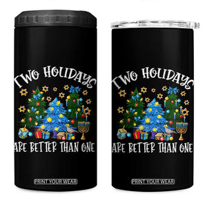 Christmas Hanukkah 4 in 1 Can Cooler Tumbler Two Holidays Are Better Than One Christmukkah Tree TS11 One Size: 16 oz Black Print Your Wear